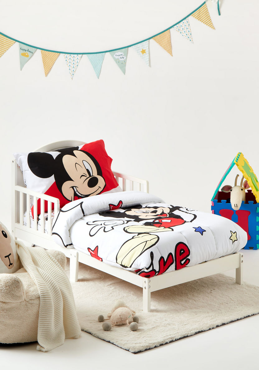 Disney Mickey Mouse Print 3-Piece Toddler Comforter Set - 140x180 cms-Toddler Bedding-image-0