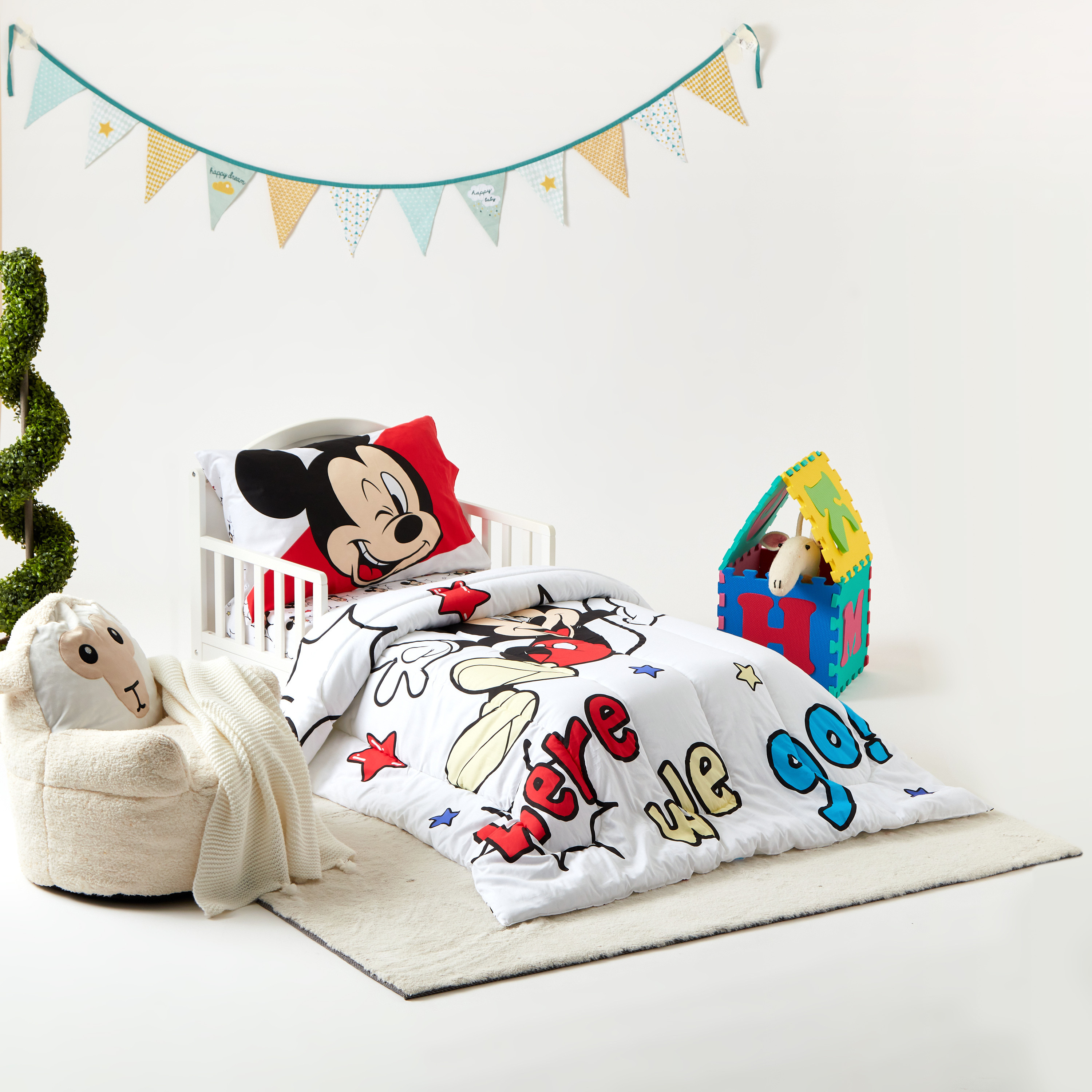 Disney Mickey Mouse Print 3-Piece Toddler Comforter Set - 140x180 cms-baby-nursery-toddlerbedding-image-5