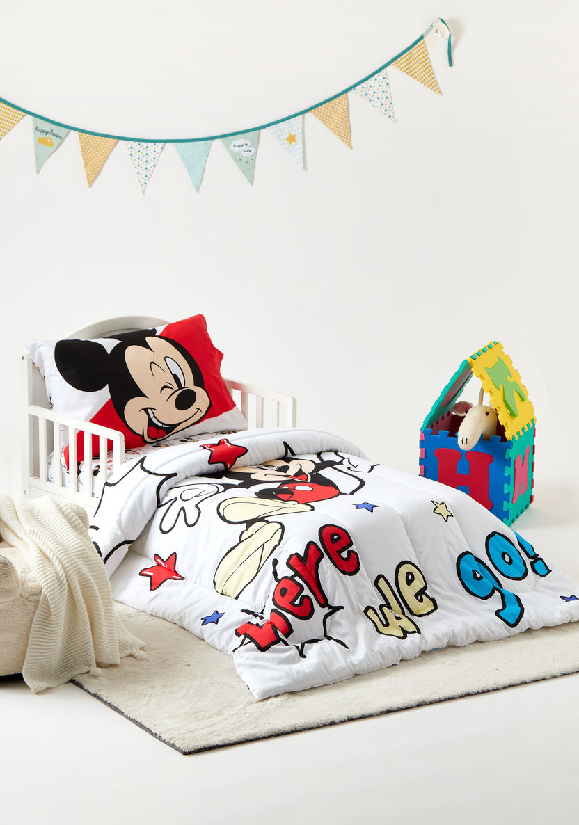 Disney Mickey Mouse Print 3-Piece Toddler Comforter Set - 140x180 cms-Toddler Bedding-image-4