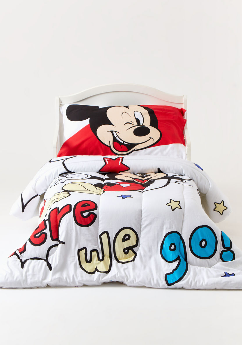 Disney Mickey Mouse Print 3-Piece Toddler Comforter Set - 140x180 cms-Toddler Bedding-image-7