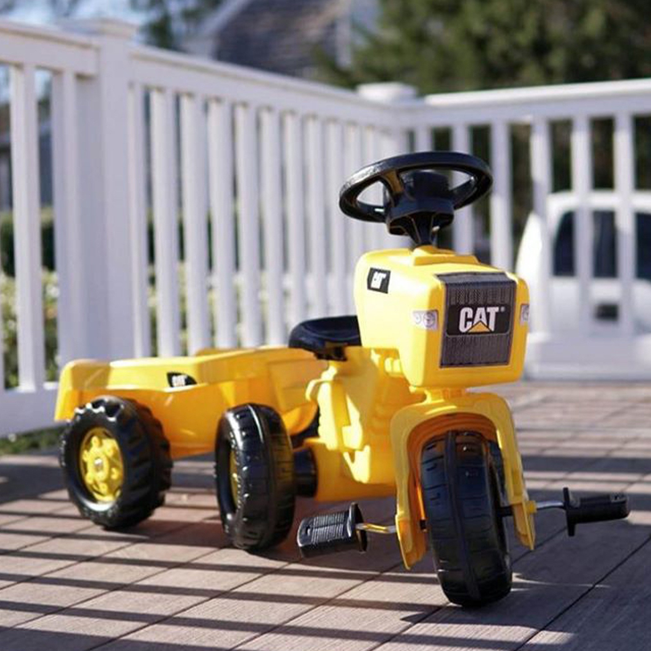 Rolly Toys 3-Wheeler CAT Ride-On Tractor with Trailer-toys-outdoor-bikesandrideons-manualrideons-image-4