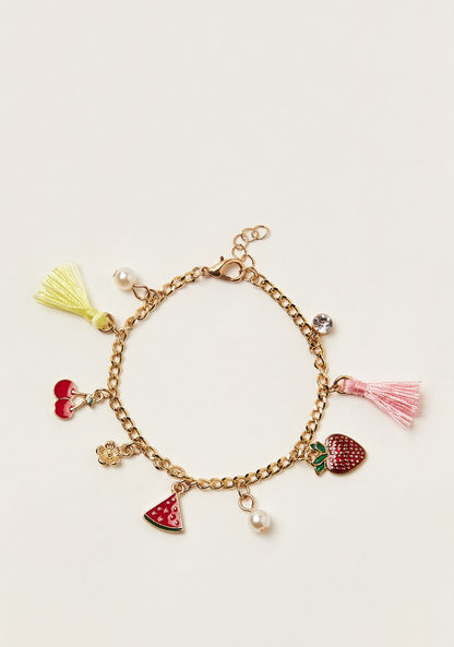 Charmz Embellished Bracelet with Lobster Clasp Closure