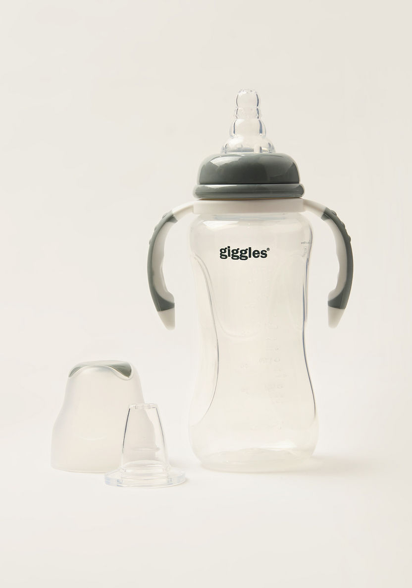 Giggles 240 ml Feeding Bottle with Handle and Spout - Sage-Bottles and Teats-image-0