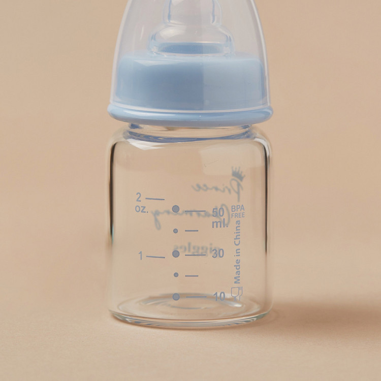 Giggles Printed Glass Feeding Bottle - 50 ml