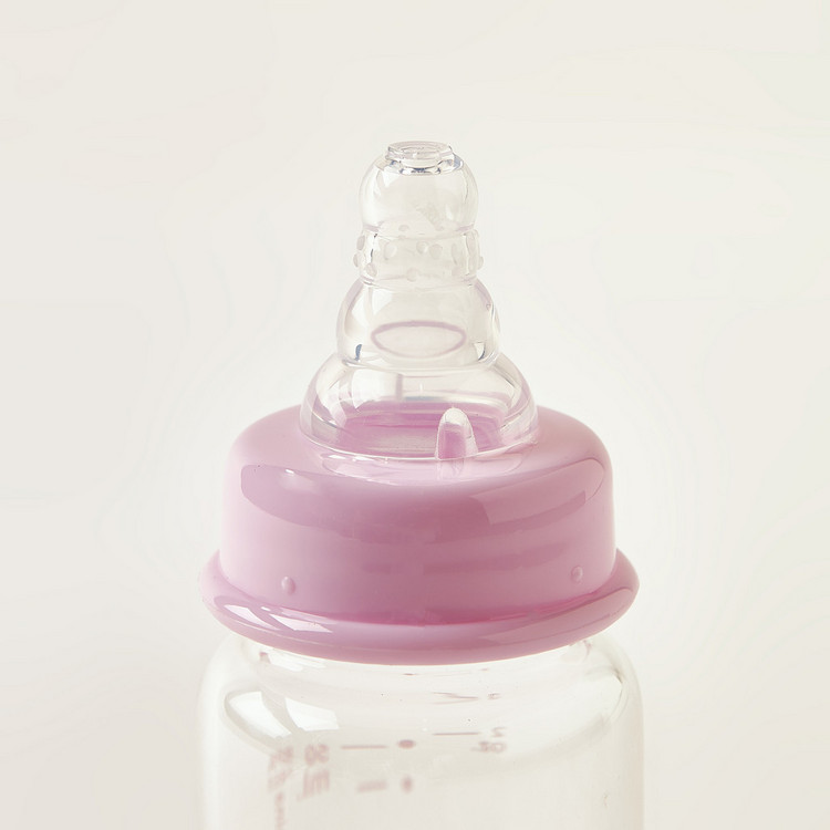 Giggles Princess Print Glass Feeding Bottle - 50 ml
