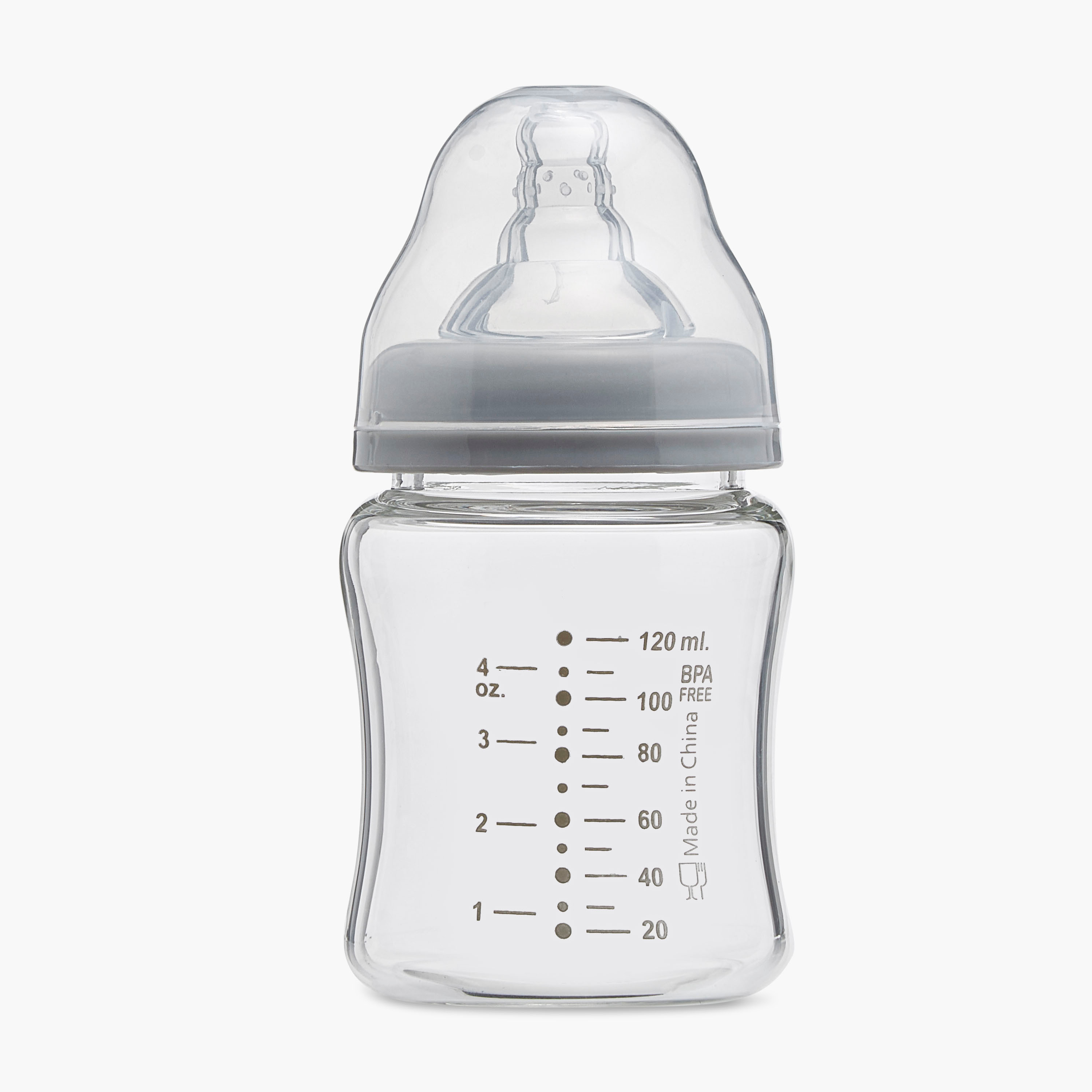 Giggles Glass Feeding Bottle with Cap - 120 ml-baby-feeding-feedingbottles-bottlesandteats-image-2