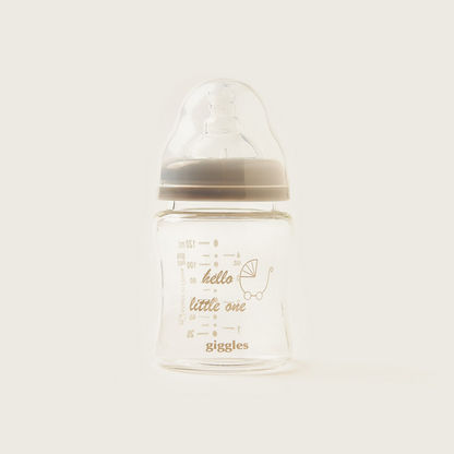 Giggles Glass Feeding Bottle with Cap - 120 ml-Bottles and Teats-image-3