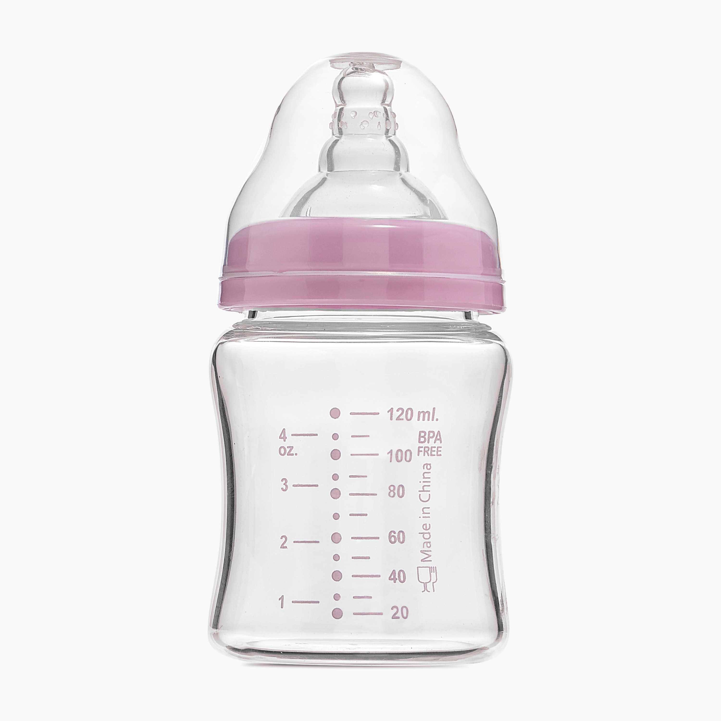 Giggles Glass Feeding Bottle with Cap - 120 ml-baby-feeding-feedingbottles-bottlesandteats-image-2