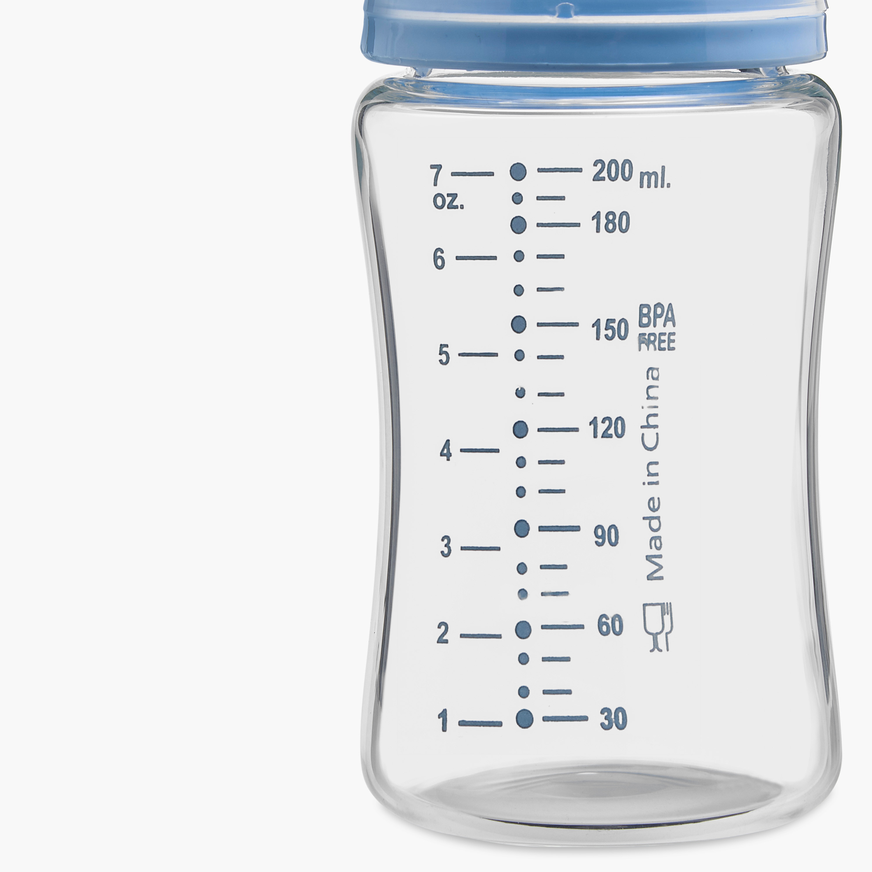 Giggles Glass Feeding Bottle with Cap - 200 ml-baby-feeding-feedingbottles-bottlesandteats-image-7
