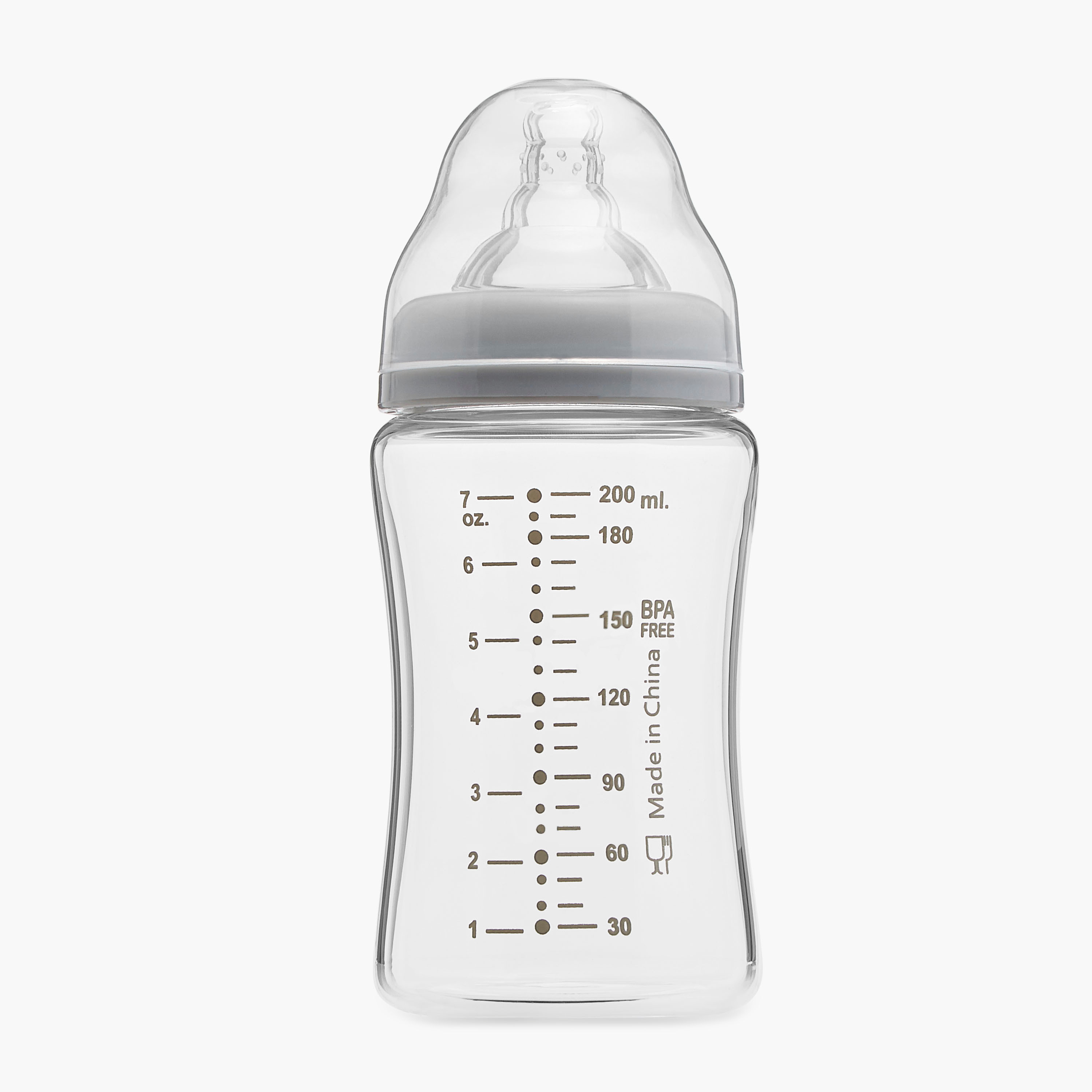 Giggles Printed Glass Feeding Bottle - 200 ml-baby-feeding-feedingbottles-bottlesandteats-image-2