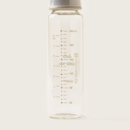 Giggles Glass Feeding Bottle with Cap - 240 ml