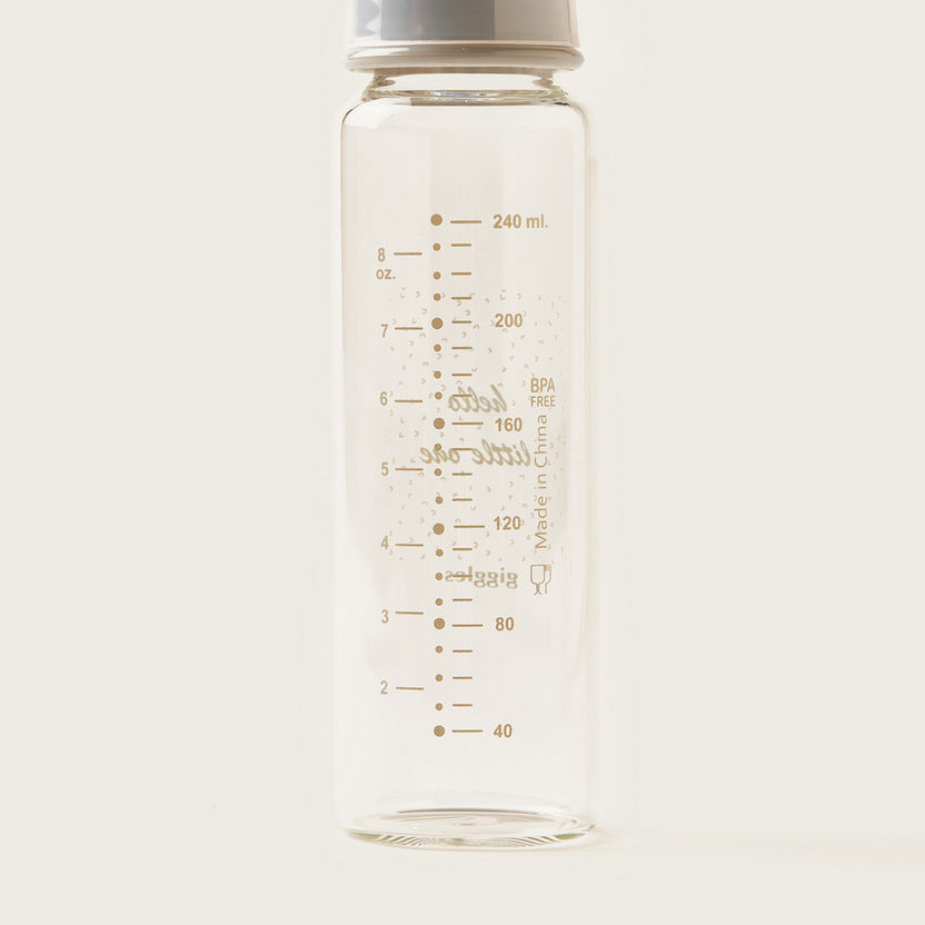 Giggles Glass Feeding Bottle with Cap - 240 ml-Bottles and Teats-image-2
