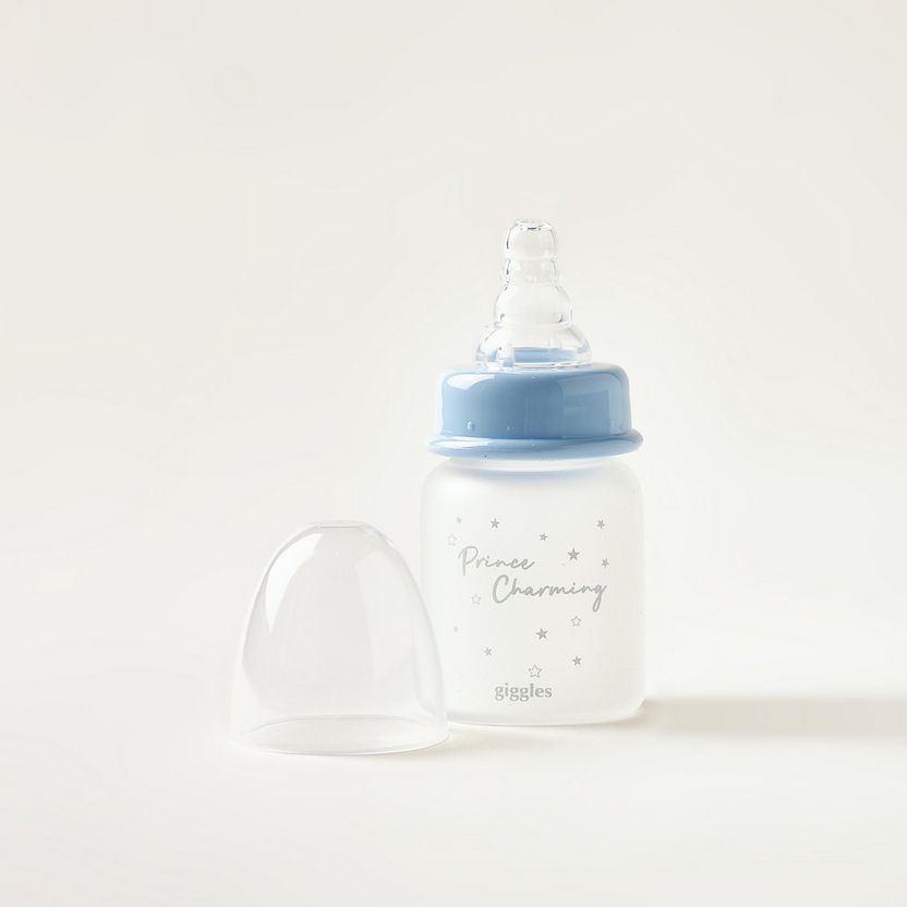 Giggles Glass Feeding Bottle with Cap - 50 ml-Bottles and Teats-image-0