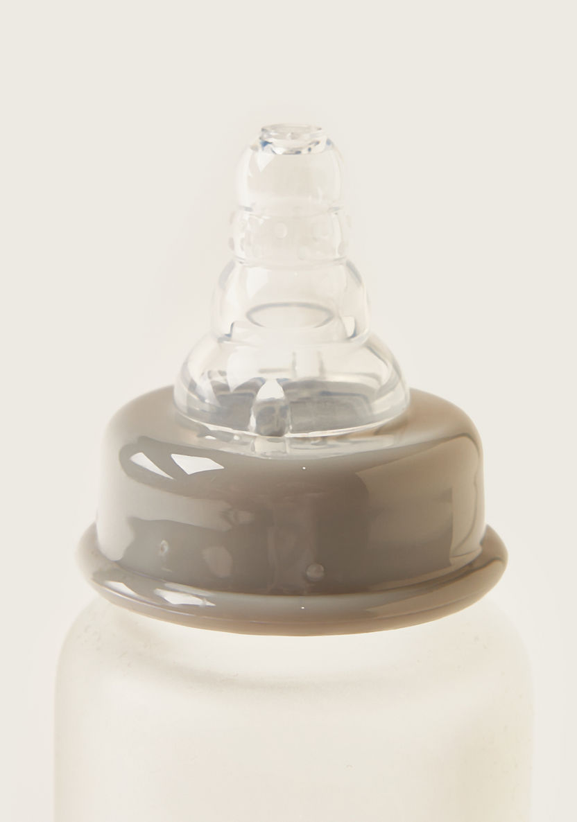 Giggles Printed Glass Feeding Bottle - 240 ml-Bottles and Teats-image-1