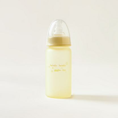 Giggles Glass Feeding Bottle with Cap - 120 ml
