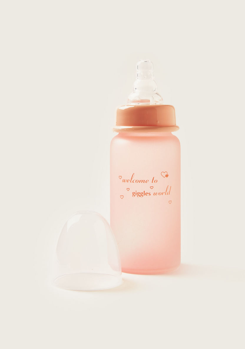 Giggles Glass Feeding Bottle with Cap - 120 ml-Bottles and Teats-image-0
