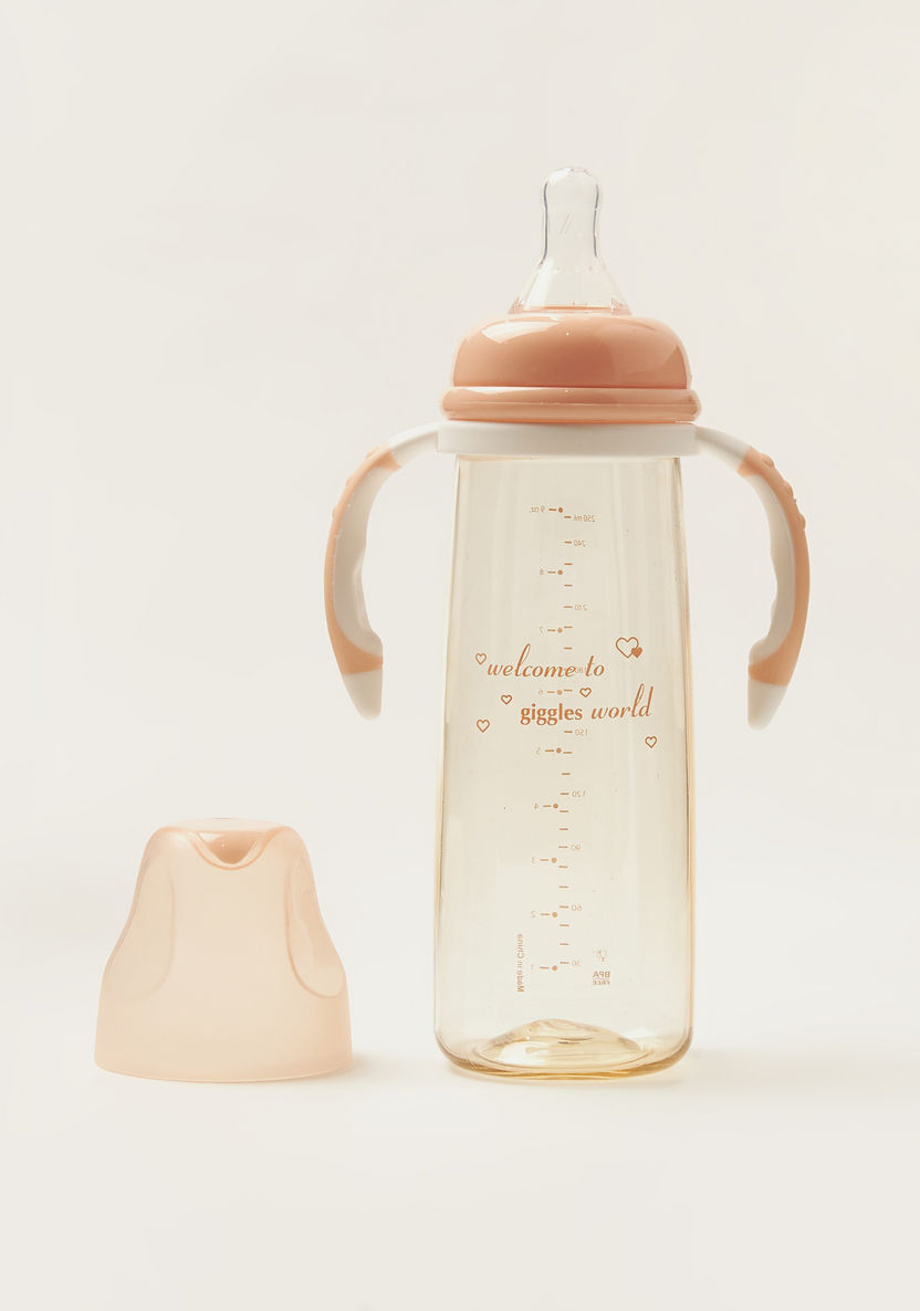 Giggles Feeding Bottle with Handle and Lid - 250 ml-Bottles and Teats-image-0