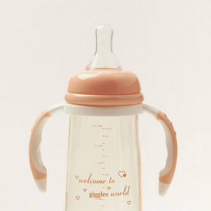 Giggles Feeding Bottle with Handle and Lid - 250 ml-Bottles and Teats-image-1