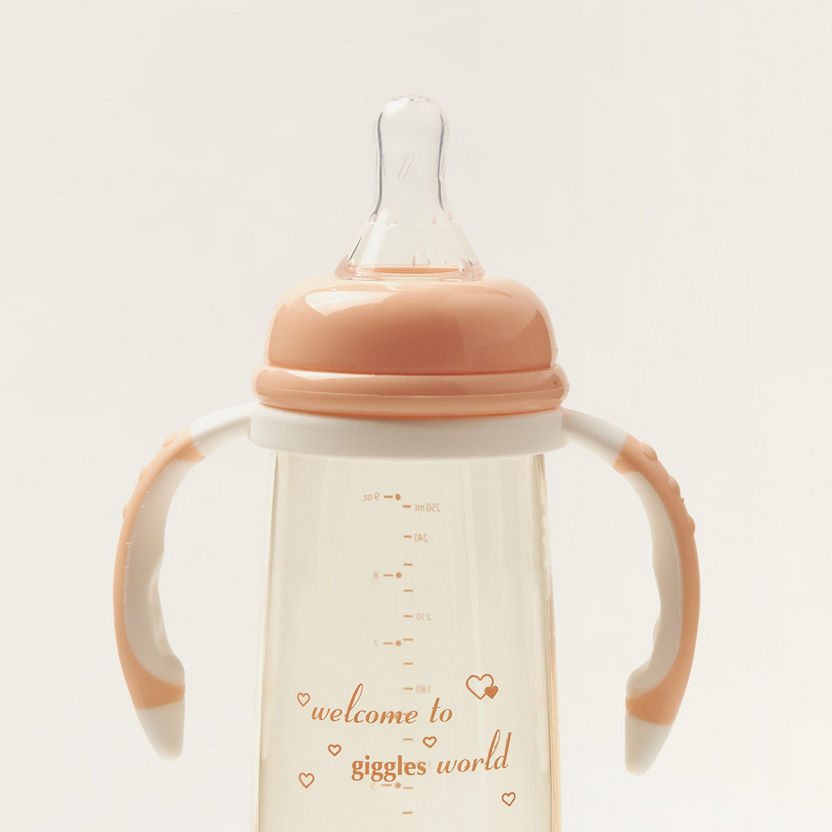 Giggles Feeding Bottle with Handle and Lid - 250 ml-Bottles and Teats-image-1