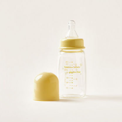 Giggles Glass Feeding Bottle with Cap - 120 ml