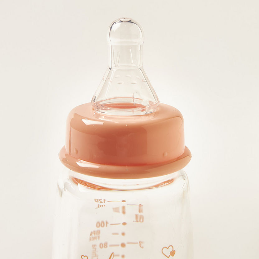 Giggles Feeding Glass Bottle with Lid - 120 ml-Bottles and Teats-image-2