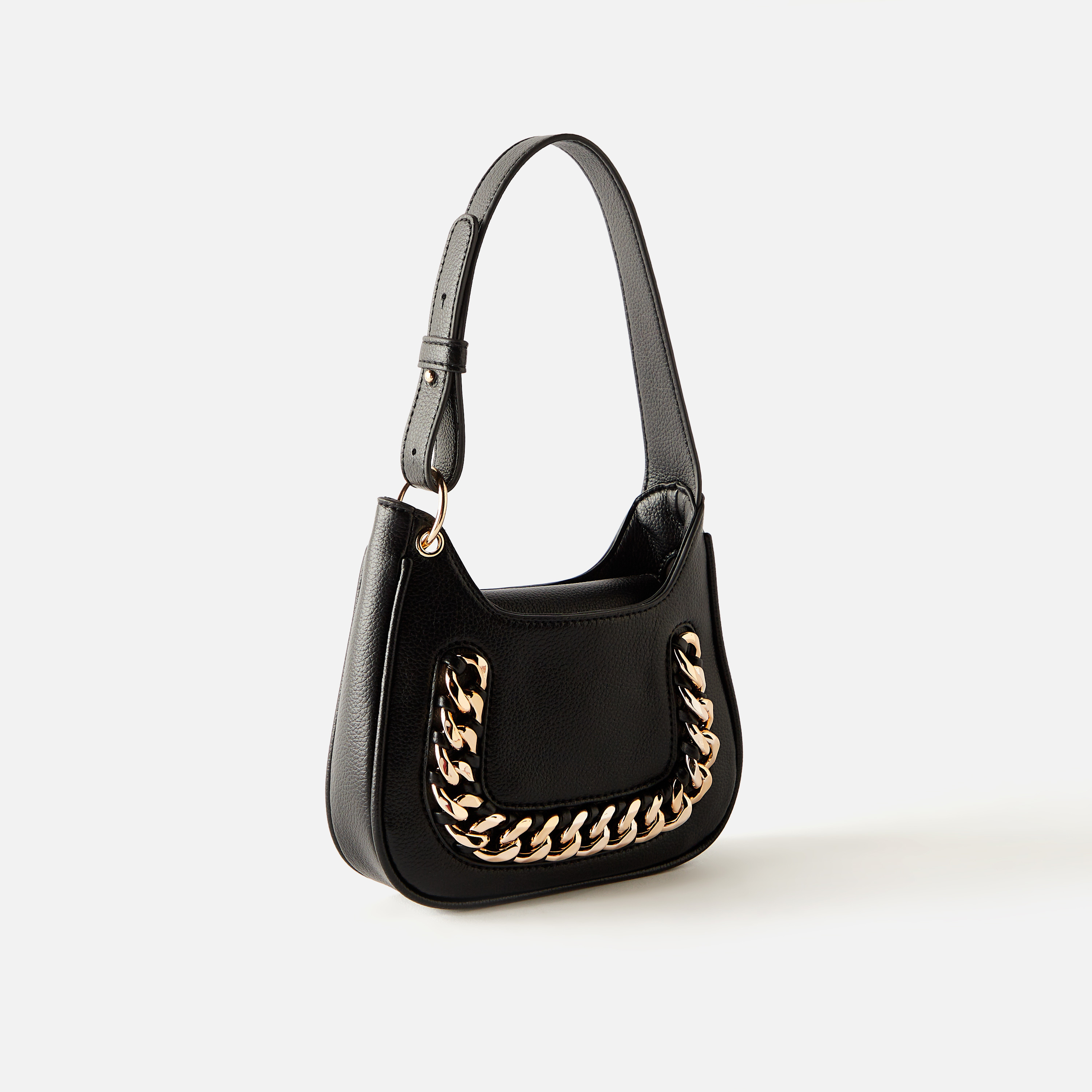 Sasha Solid Shoulder Bag with Chunky Chain Detail and Zip Closure-women-bagsandwallets-handbags-image-3
