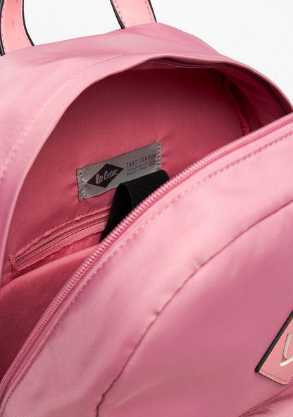Lee Cooper Solid Zipper Backpack with Adjustable Shoulder Straps