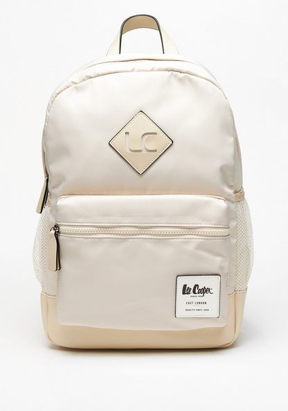 Lee Cooper Solid Zipper Backpack with Adjustable Shoulder Straps-Girl%27s Backpacks-image-0