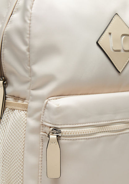 Lee Cooper Solid Zipper Backpack with Adjustable Shoulder Straps-Girl%27s Backpacks-image-2