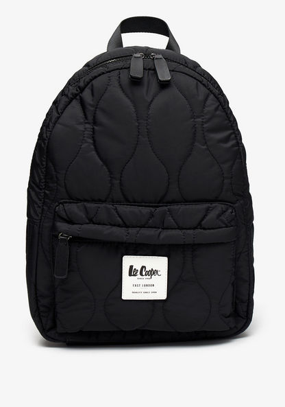Lee Cooper Quilted Backpack with Zip Closure-Women%27s Backpacks-image-0