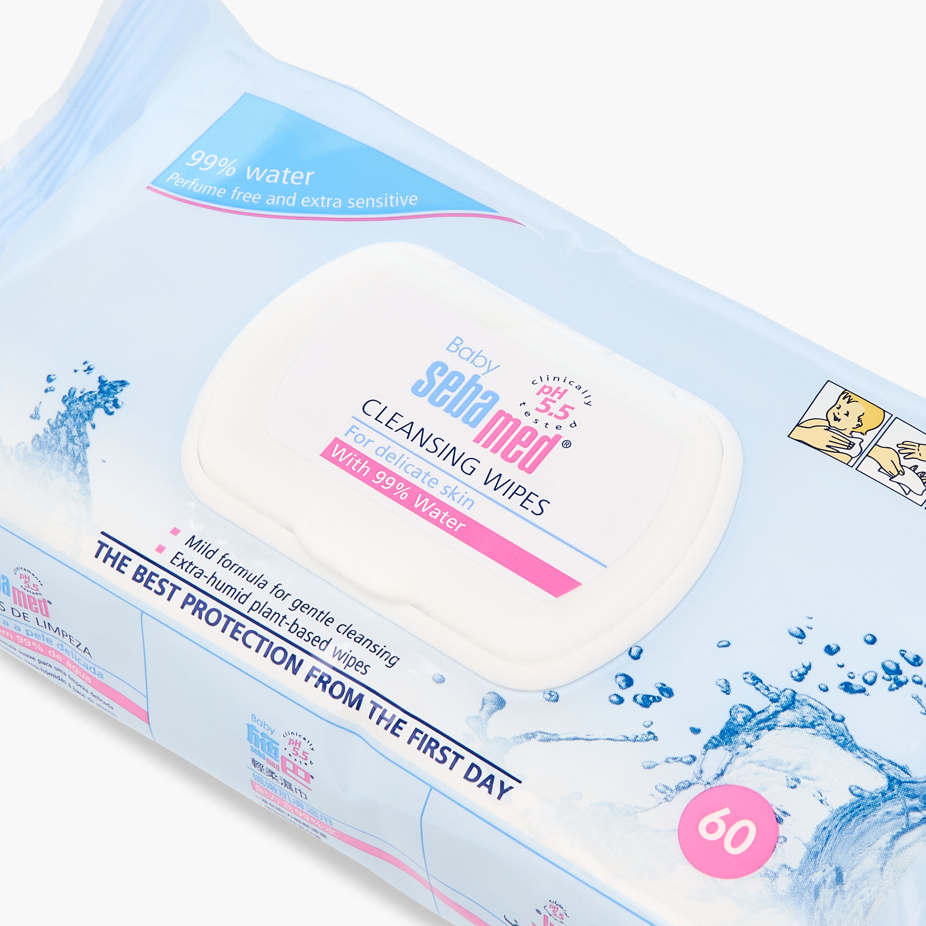 Sebamed Baby Cleansing Wipes - 60 Sheets-baby-bathandcare-wipes-image-4