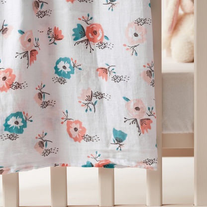 Giggles Floral Print Muslin Swaddle Blanket - 120x120 cms