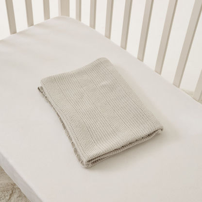 Juniors Knitted Blanket with Scallop Hem - 81x107 cms-Blankets and Throws-image-3