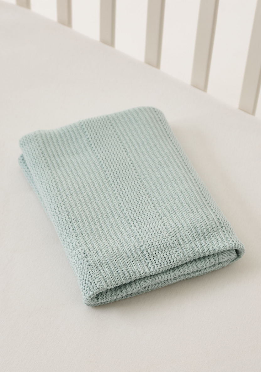 Juniors Knitted Blanket with Scallop Hem - 81x107 cms-Blankets and Throws-image-3