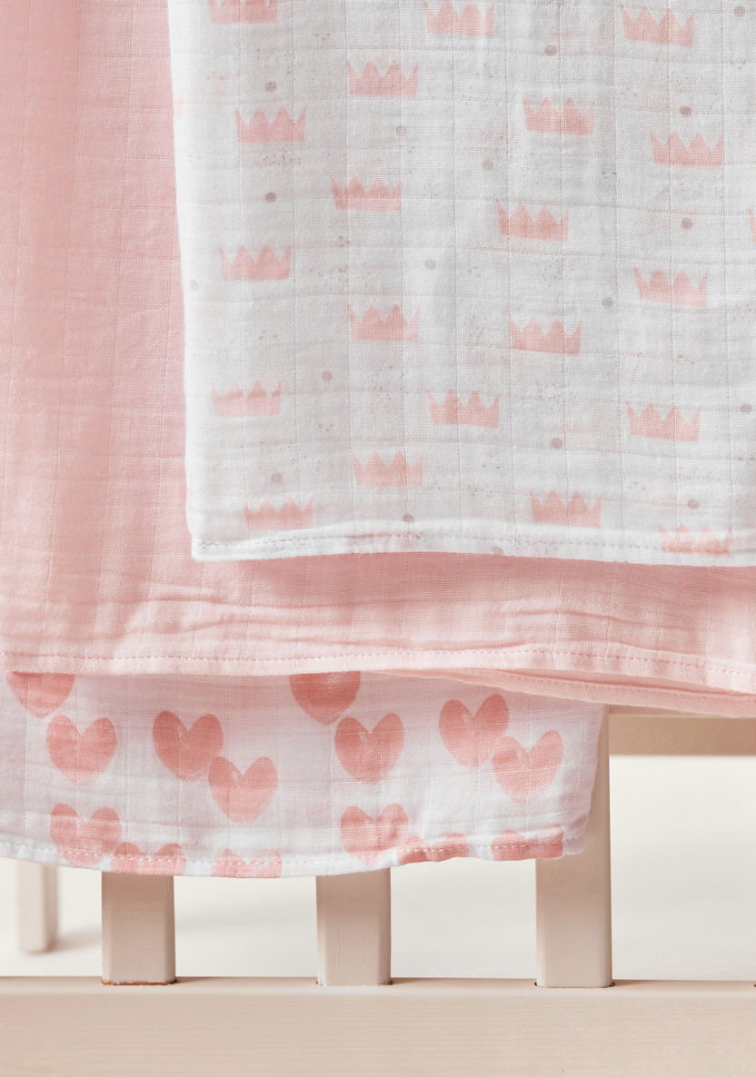 Giggles 3-Piece Printed Bamboo and Muslin Swaddle Wrap Set - 100x100 cms-Swaddles and Sleeping Bags-image-2
