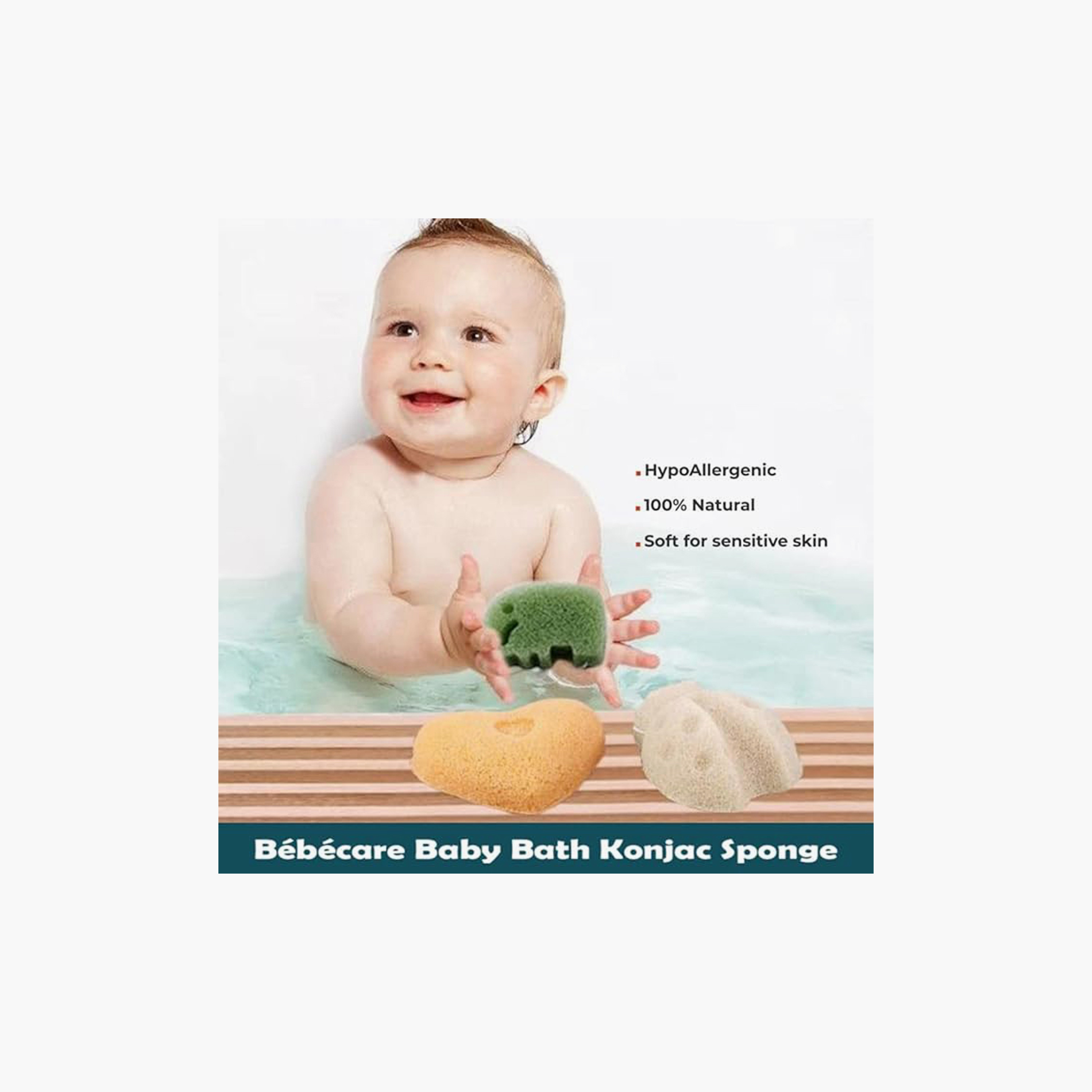 Wackylicious Bebecare 100% Natural Plant-Based Bath Konjac Sponge - Green-baby-bathandcare-bathtubs-image-3
