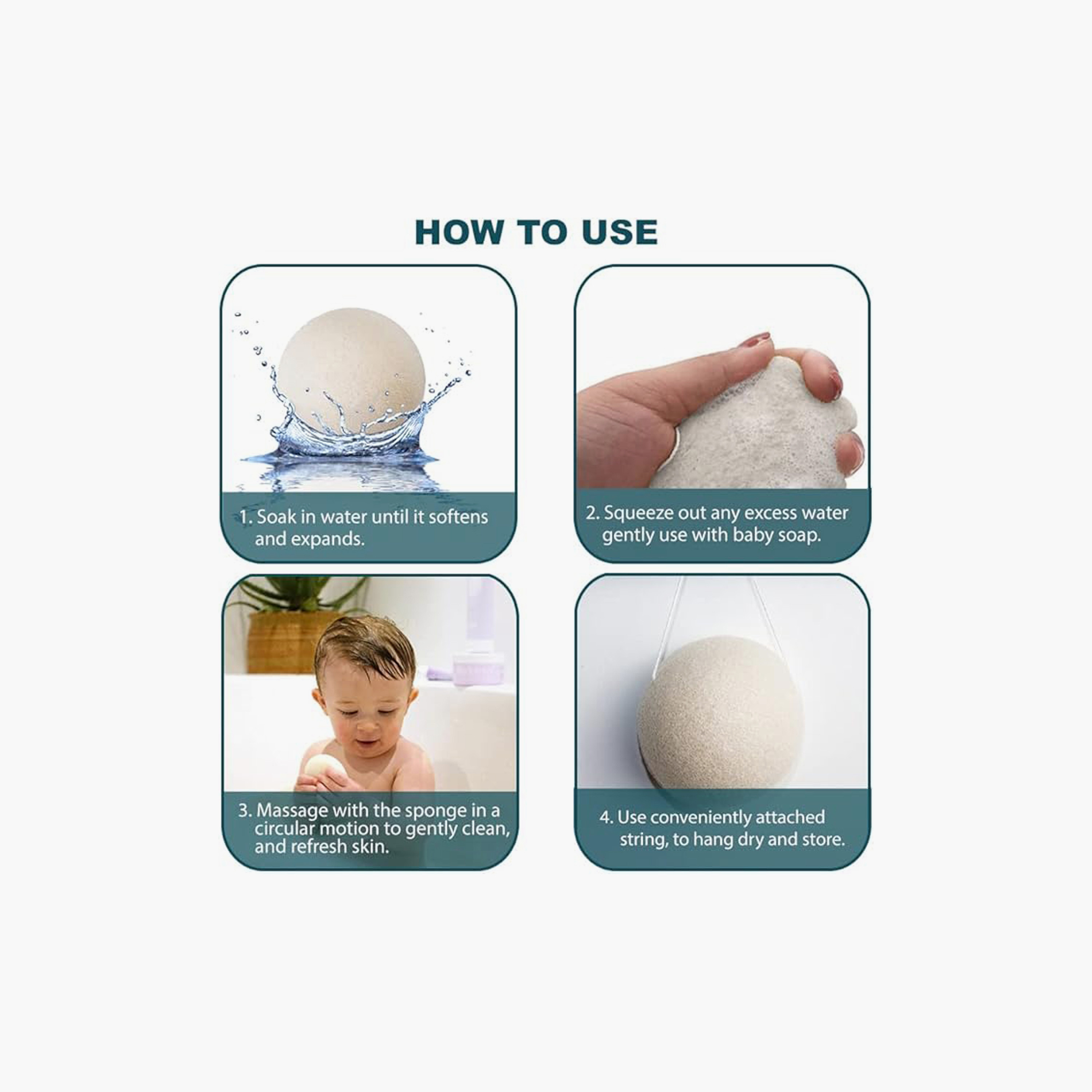 Wackylicious Bebecare 100% Natural Plant-Based Bath Konjac Sponge - Green-baby-bathandcare-bathtubs-image-6