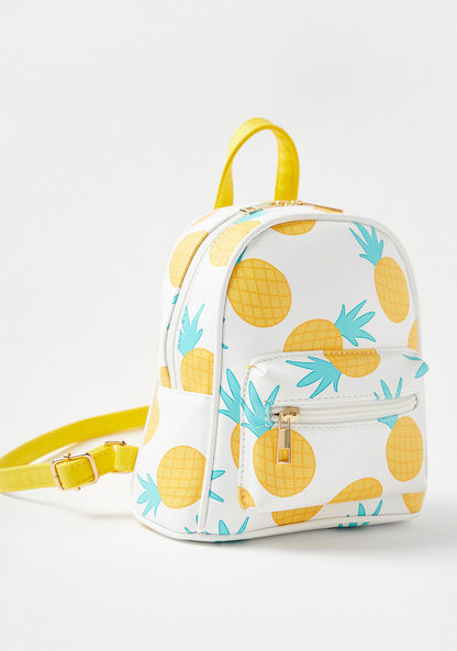 Charmz Pineapple Print Backpack with Adjustable Straps