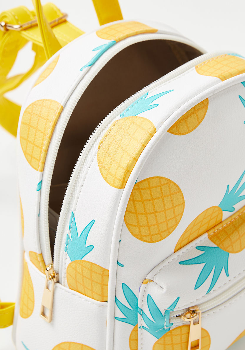 Charmz Pineapple Print Backpack with Adjustable Straps-Bags and Backpacks-image-4