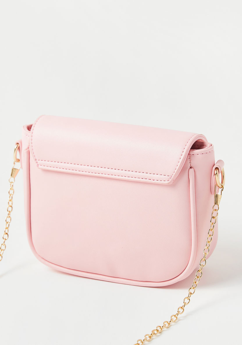 Charmz Embroidered Crossbody Bag with Chain Strap-Bags and Backpacks-image-3