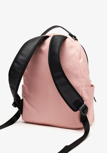 Missy Solid Backpack with Adjustable Shoulder Straps and Tassel Detail-Women%27s Backpacks-image-1