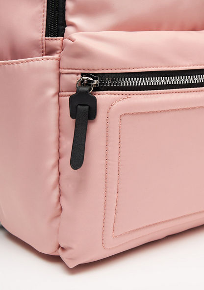 Missy Solid Backpack with Adjustable Shoulder Straps and Tassel Detail