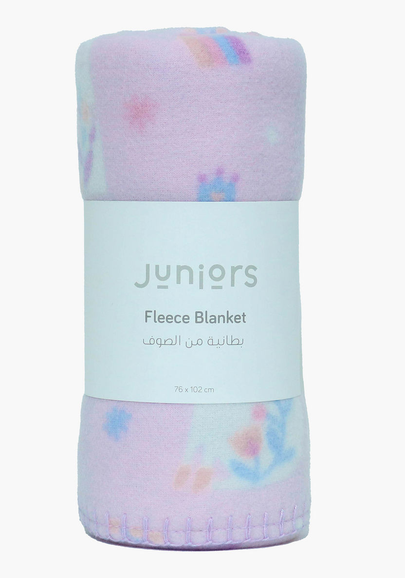 Juniors Unicorn Print Fleece Blanket - 76x102 cms-Blankets and Throws-image-0
