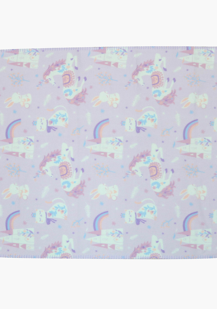 Juniors Unicorn Print Fleece Blanket - 76x102 cms-Blankets and Throws-image-2
