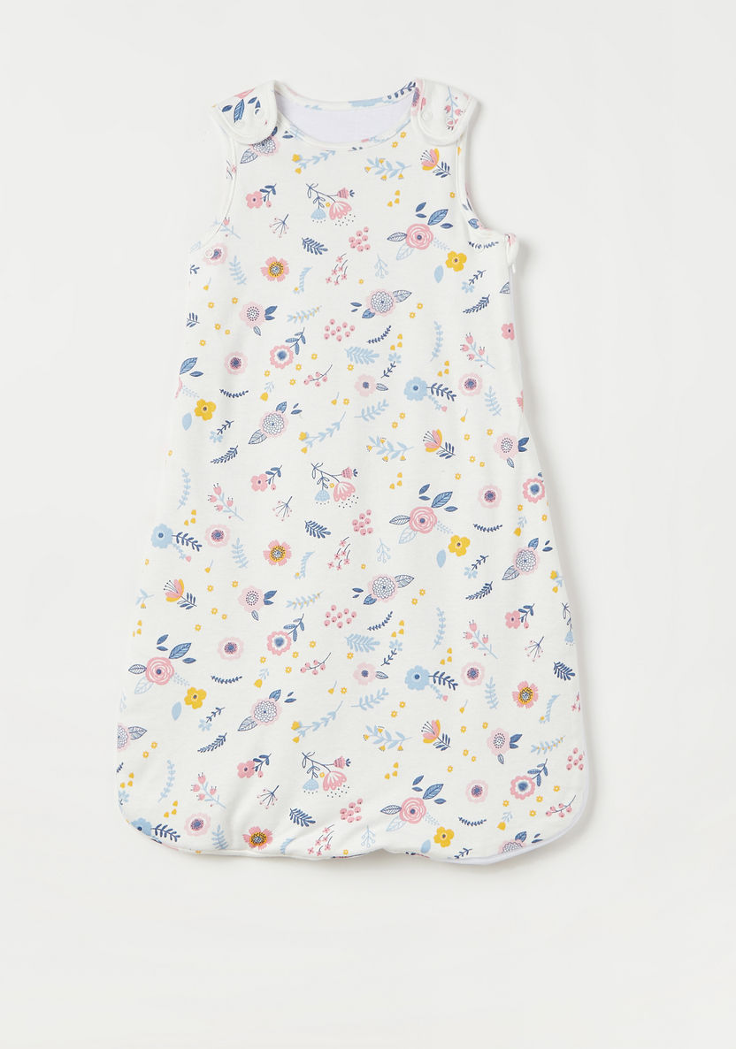 Juniors Floral Print Sleeping Bag with Zip Closure-Swaddles and Sleeping Bags-image-0