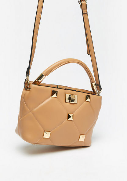 Celeste Studded Tote Bag with Detachable Strap and Button Closure-Women%27s Handbags-image-2