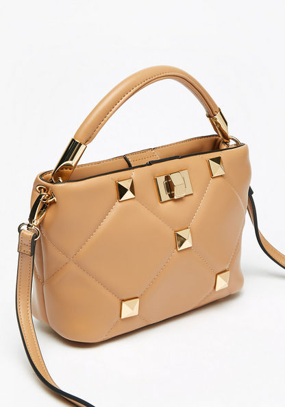 Celeste Studded Tote Bag with Detachable Strap and Button Closure-Women%27s Handbags-image-3