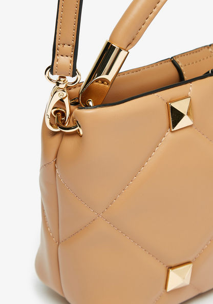 Celeste Studded Tote Bag with Detachable Strap and Button Closure