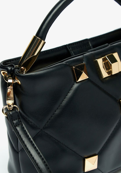 Celeste Studded Tote Bag with Detachable Strap and Button Closure-Women%27s Handbags-image-3