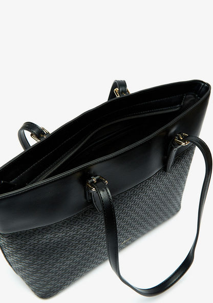 Celeste Monogram Embossed Tote Bag with Double Handles-Women%27s Handbags-image-3